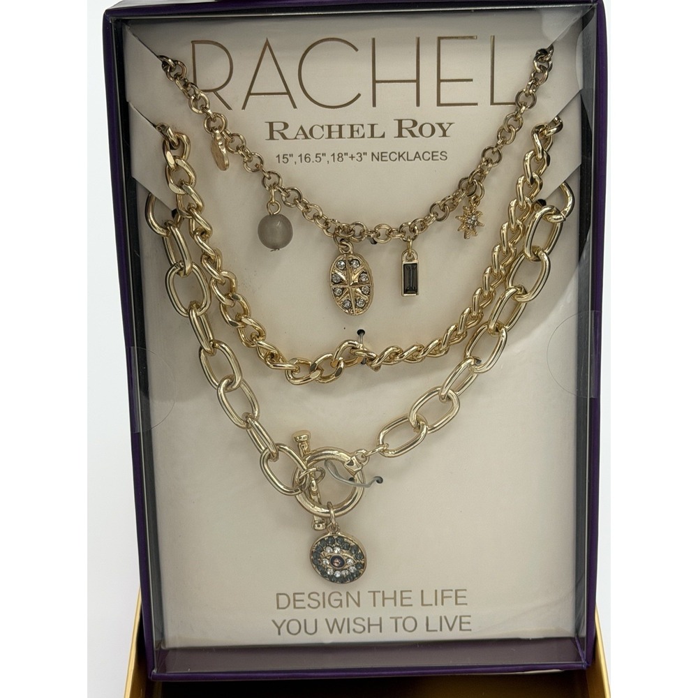 Rachel Roy Necklace Set Hamsa Hand Evil Seeing Eye 3 Pc Jewelry Accessories